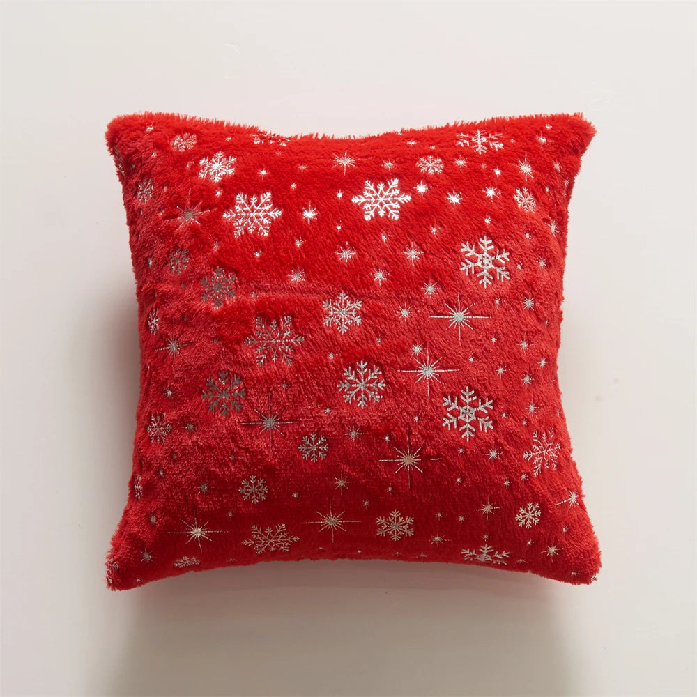 Christmas Throw Pillow Plush Cushion/ Pillow Cover for Sofa Living Room 18*18 Decoration Nordic Pillowcases Home/ Bedroom Decor
