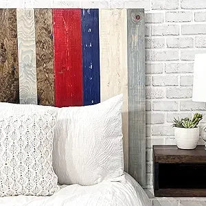Solid Wood Headboard Queen Size Farmhouse with Smooth Natural Wood Grain, Handcrafted Wall-Mounted Panel Head Board, Adjustable