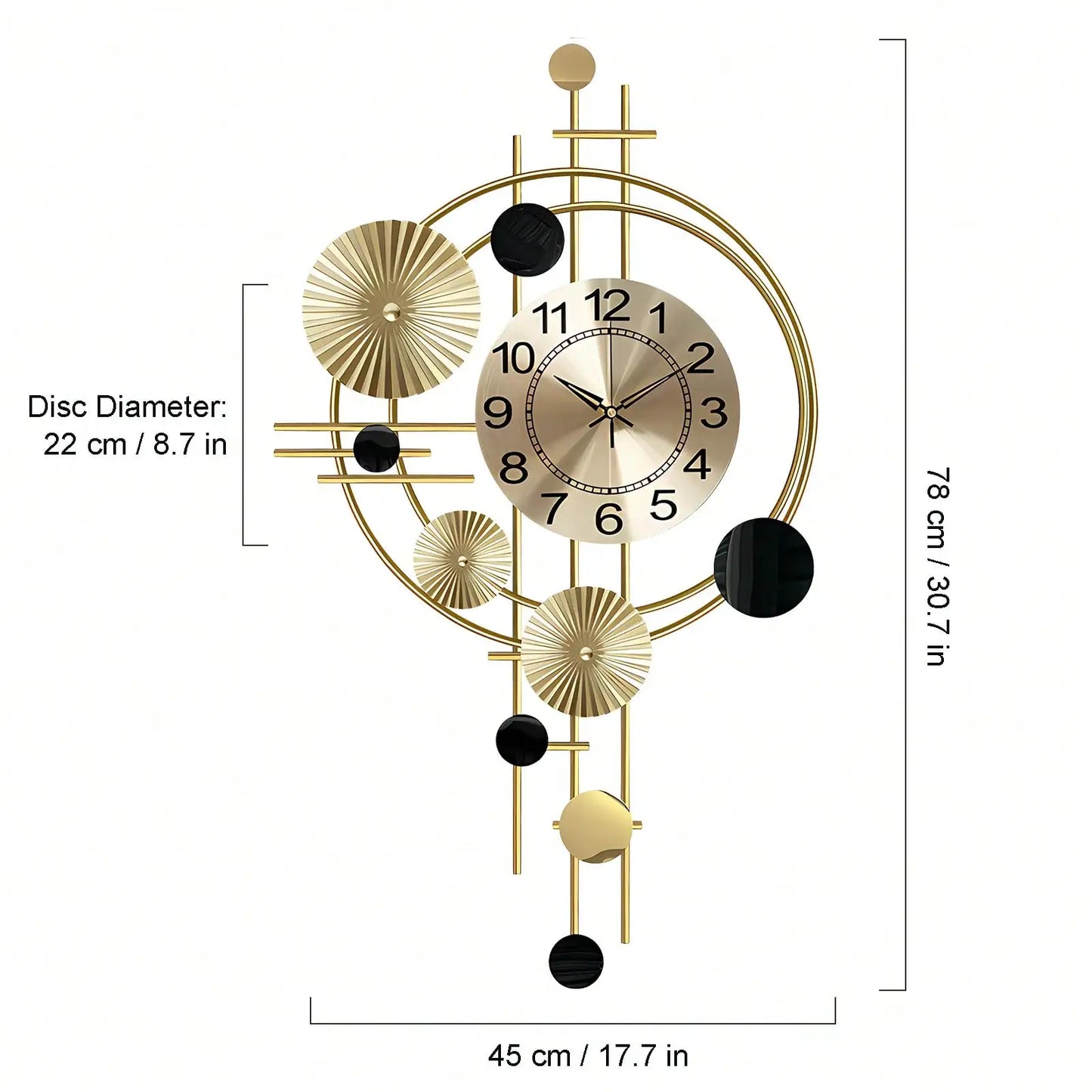 Large Metal Wall Clock Decorative 3D Metal Wall Art Clock For Living Room Bedroom Creative Modern Big Wall Clock Decor