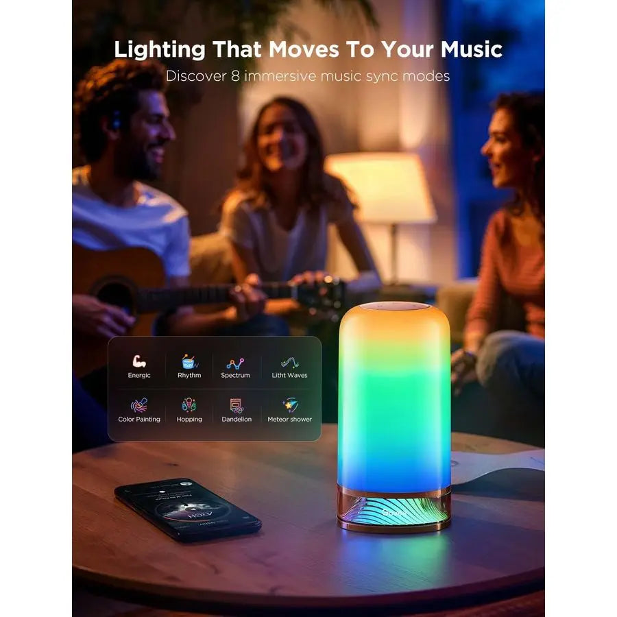 Govee RGBIC Smart Table Lamp 2, Touch Bedside Small Table Lamp Compatible with SmartThings, Matter, Alexa, Desk Lamp with 64 Sc