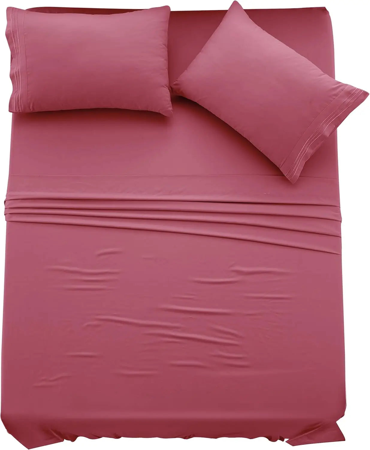 Lux Decor Bed Sheet Set - 4 PC Brushed Microfiber Bed Sheets 16" Deep Pockets - Embroidered Pillowcases - Hotel Luxury Sheet