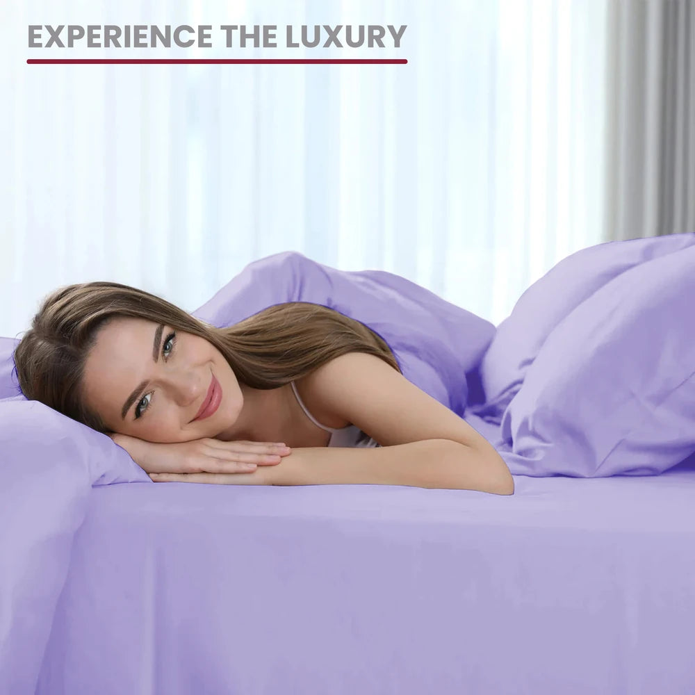 Lux Decor Bed Sheet Set - 4 PC Brushed Microfiber Bed Sheets 16" Deep Pockets - Embroidered Pillowcases - Hotel Luxury Sheet