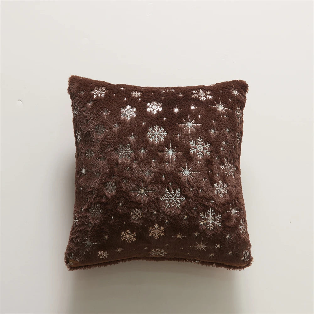 Christmas Throw Pillow Plush Cushion/ Pillow Cover for Sofa Living Room 18*18 Decoration Nordic Pillowcases Home/ Bedroom Decor