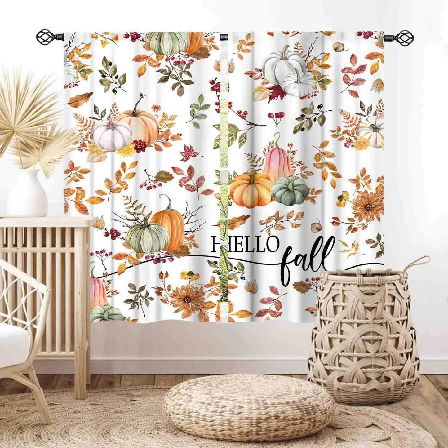 Christmas Tree Curtains, Xmas New Year Winter Snow Forest Merry Christmas Tree Shaped Party Decor Window Drapery Treatments for