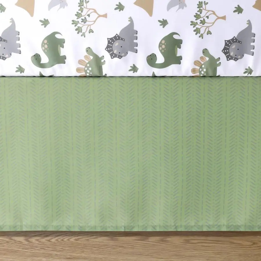 3 Piece Baby Crib Bedding Set for Boys Newborn, Infant amp Toddler Nursery Bed Set Decor with Fitted Crib Sheet, Dust Ruffle Com
