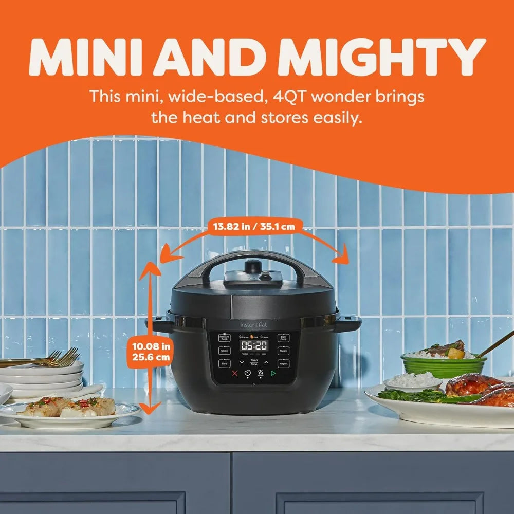 Instant Pot 4QT RIO Mini 7-in-1 Multi-Cooker Pressure Cooker Slow cook Sauté Steam Rice Maker, Yogurt, & Warmer, Black, 4 Quarts