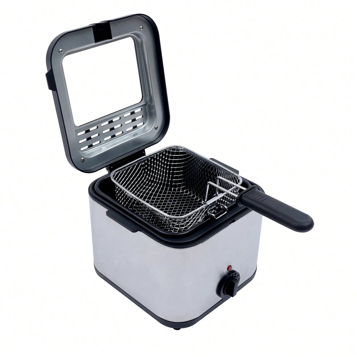 110V Electric Deep Fryer With Basket Small Fryer Stainless Steel Fish Fryer 1KW 2.5L
