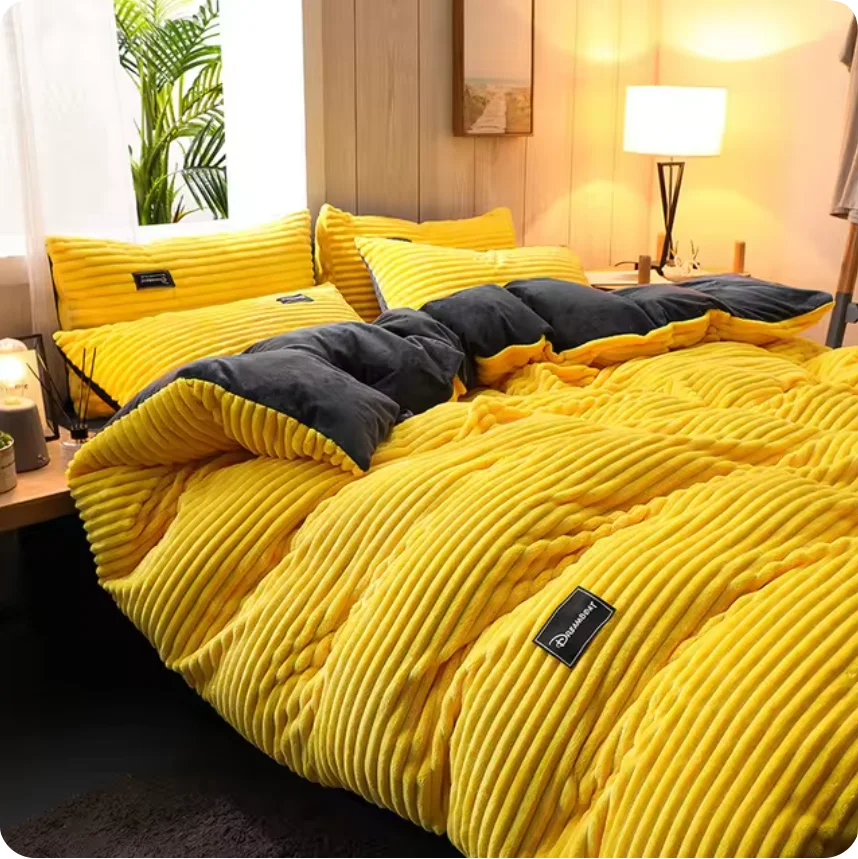 Warm winter duvet cover bedding set Thick Solid Color Velvet Double Soft Quilt Cover Twin Queen King Comforter Cover Sets220*240