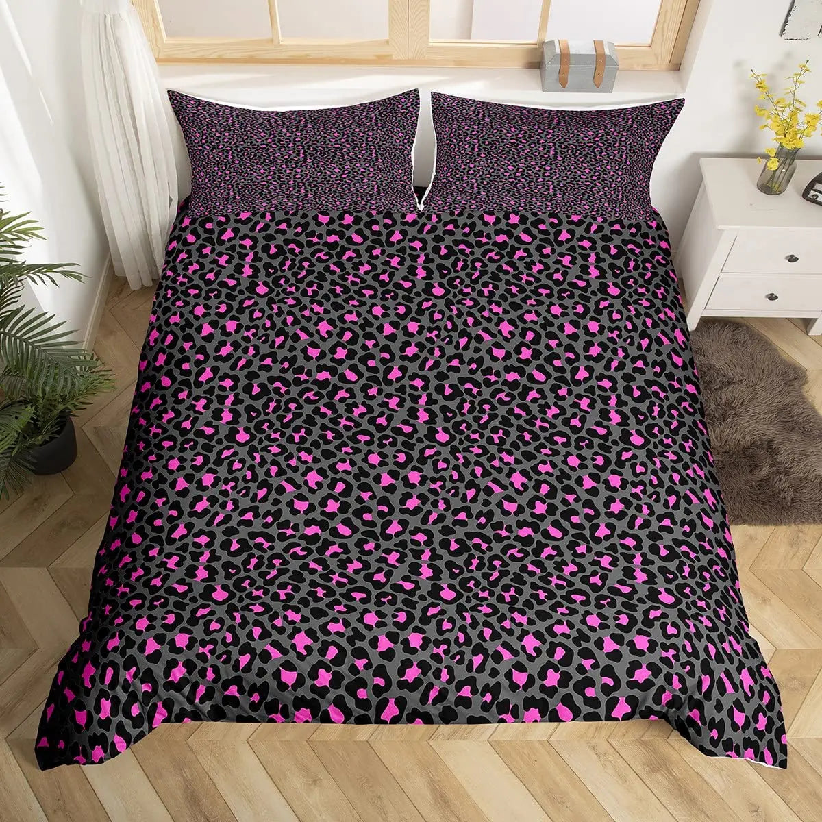 Leopard Print Bedding Set Animal Skin Duvet Cover For Kids Teens Adult Quilt Cover Polyester Comforter Cover With Pillowcase