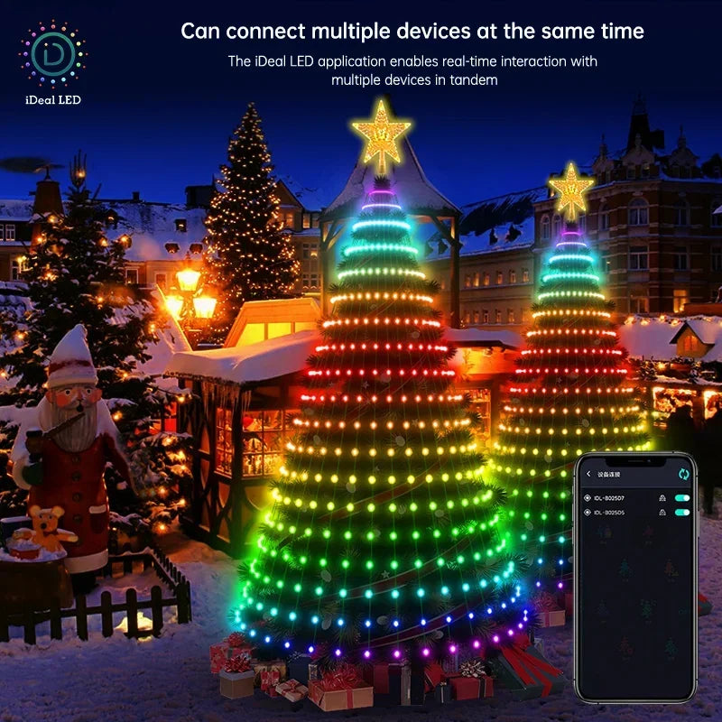 MIMIRGB 400LED Christmas Tree Lights Bluetooth App Remote Control Lamp USB Garland  for Bedroom Christmas New Year