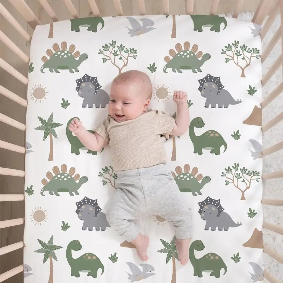 3 Piece Baby Crib Bedding Set for Boys Newborn, Infant amp Toddler Nursery Bed Set Decor with Fitted Crib Sheet, Dust Ruffle Com