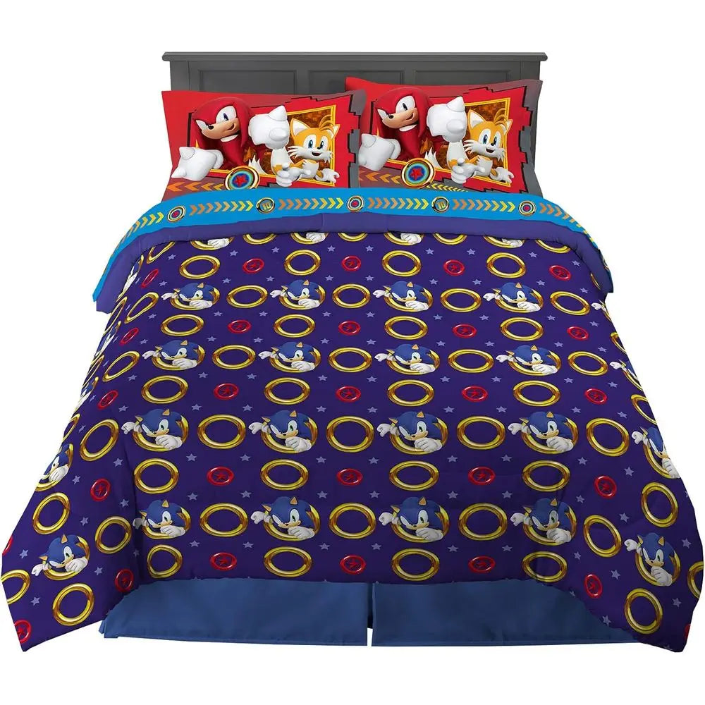 Super Soft Comforter and Sheet Set, 5 Piece Full Size, The Hedge, Anime