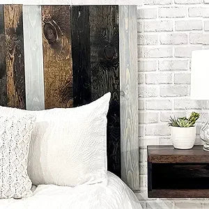 Solid Wood Headboard Queen Size Farmhouse with Smooth Natural Wood Grain, Handcrafted Wall-Mounted Panel Head Board, Adjustable