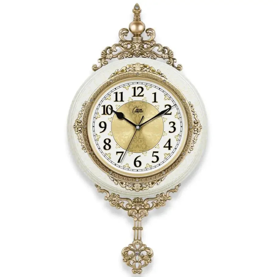 European Style Retro Wall Clock Watch Living Room Mute Pendulum Clock Elegant Taste Family Gift Art Decoration Rome Luxury