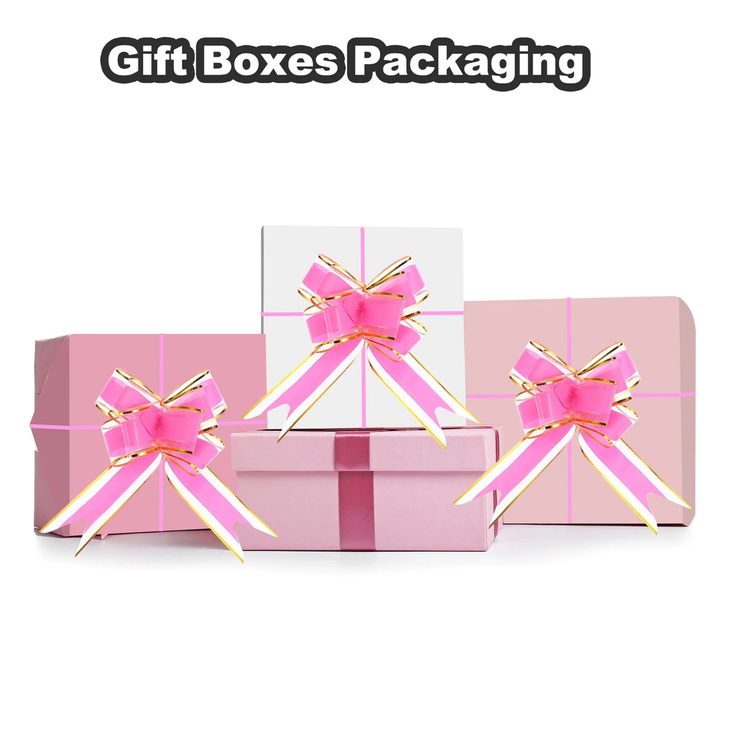 50pcs Pull Bows 5.9 Inch Wide Large Ribbon Gift Bows for Gift Wrapping Gift Baskets Decor Birthday Florist Packaging