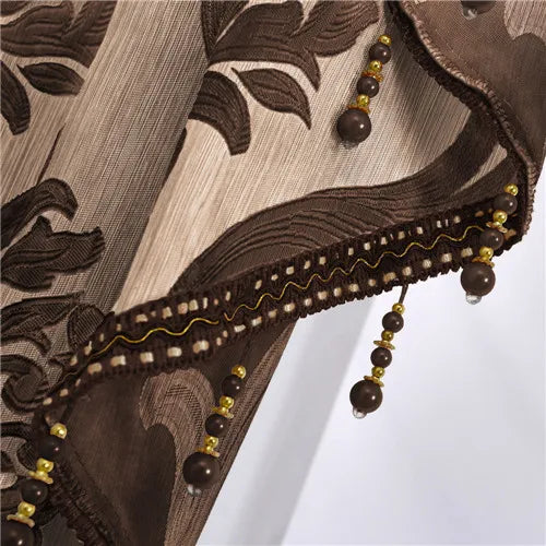 LEEJOOM High Quality European Style Jacquard Curtain Short Curtain Drapes Living Room Bedroom Valance Home Decoration 1PC