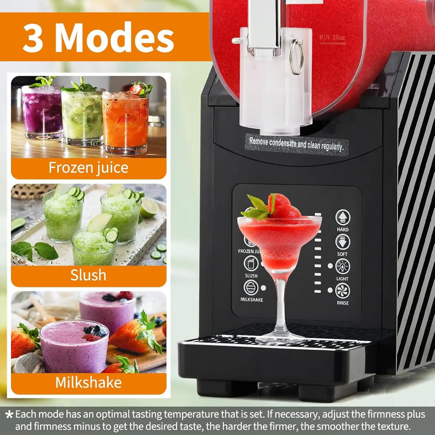 84oz (2.5L) Slushie Machine with 3 Preset Modes，Frozen Drink Maker for Slush, Frappe & Milkshake