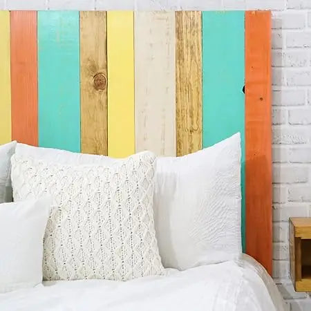 Solid Wood Headboard Queen Size Farmhouse with Smooth Natural Wood Grain, Handcrafted Wall-Mounted Panel Head Board, Adjustable