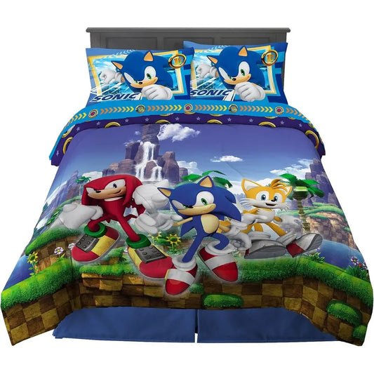 Super Soft Comforter and Sheet Set, 5 Piece Full Size, The Hedge, Anime