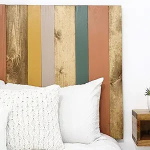 Solid Wood Headboard Queen Size Farmhouse with Smooth Natural Wood Grain, Handcrafted Wall-Mounted Panel Head Board, Adjustable