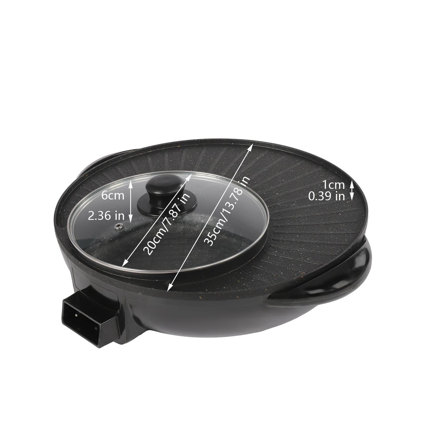Circular Edition Hotpot Grill Combo Indoor BBQ Electric Hot Pot  Portable Smokeless Grill Temp Control Easy Clean For Home Party