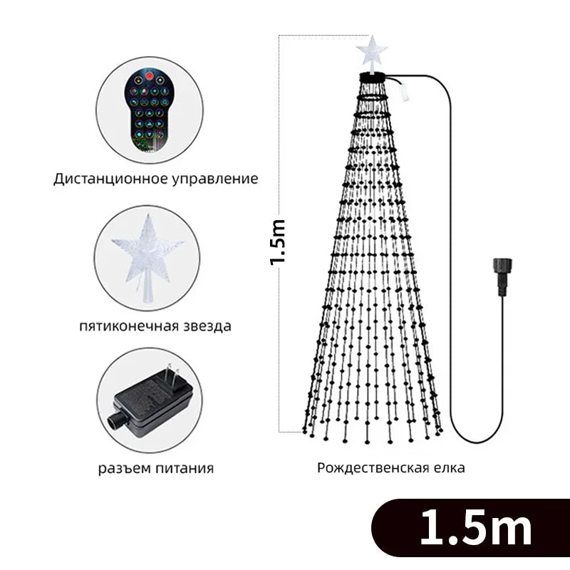 MIMIRGB 400LED Christmas Tree Lights Bluetooth App Remote Control Lamp USB Garland  for Bedroom Christmas New Year