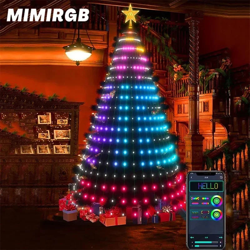 MIMIRGB 400LED Christmas Tree Lights Bluetooth App Remote Control Lamp USB Garland  for Bedroom Christmas New Year