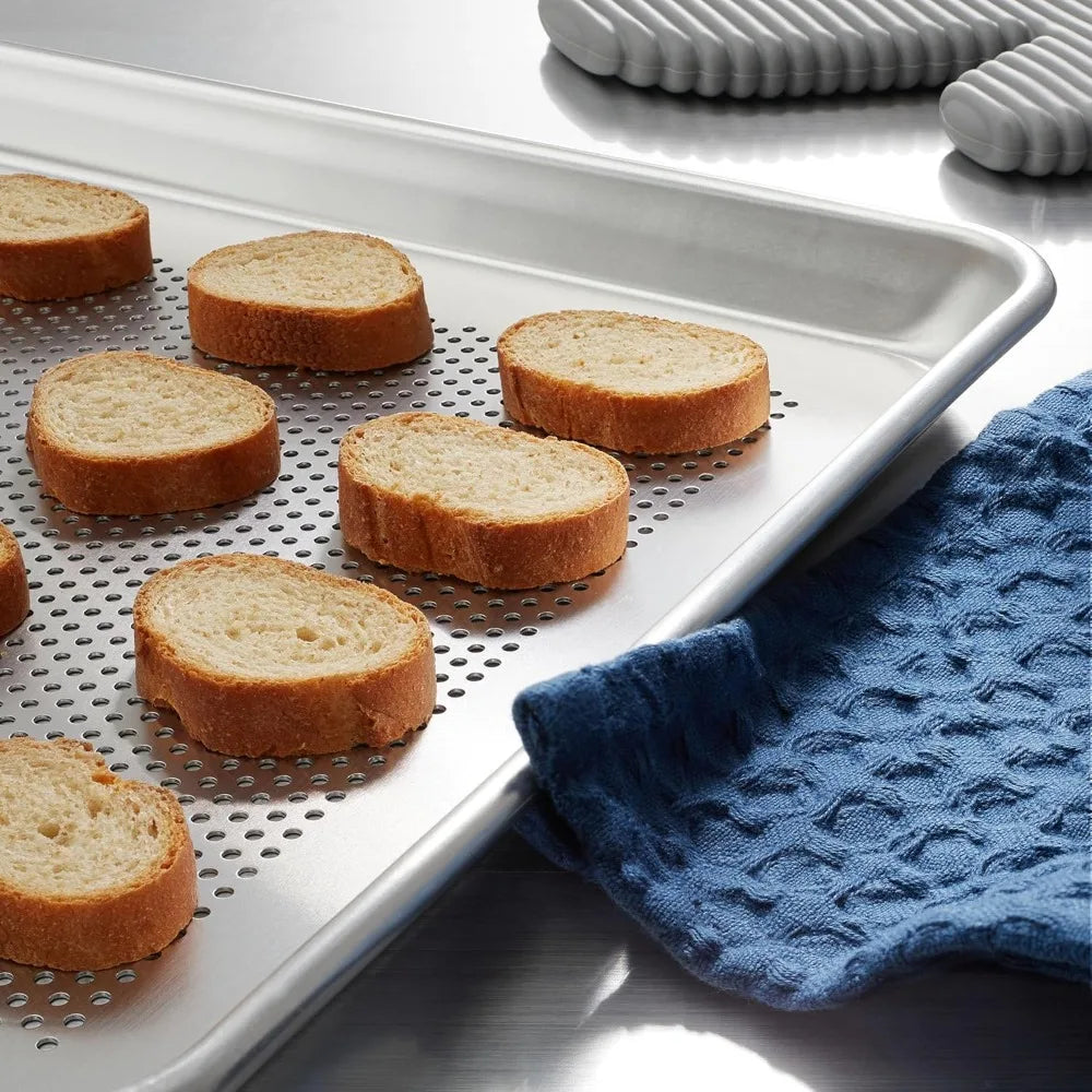 GRIDMANN 13 x 18 Commercial Grade Perforated Aluminum Baking Sheet Pan, Half Size Baking Tray - 6 Pans