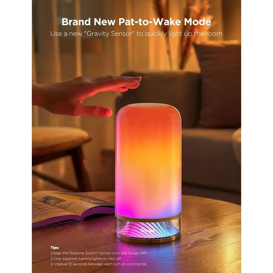 Govee RGBIC Smart Table Lamp 2, Touch Bedside Small Table Lamp Compatible with SmartThings, Matter, Alexa, Desk Lamp with 64 Sc