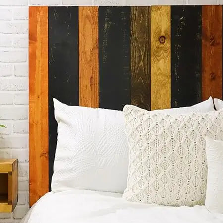 Solid Wood Headboard Queen Size Farmhouse with Smooth Natural Wood Grain, Handcrafted Wall-Mounted Panel Head Board, Adjustable