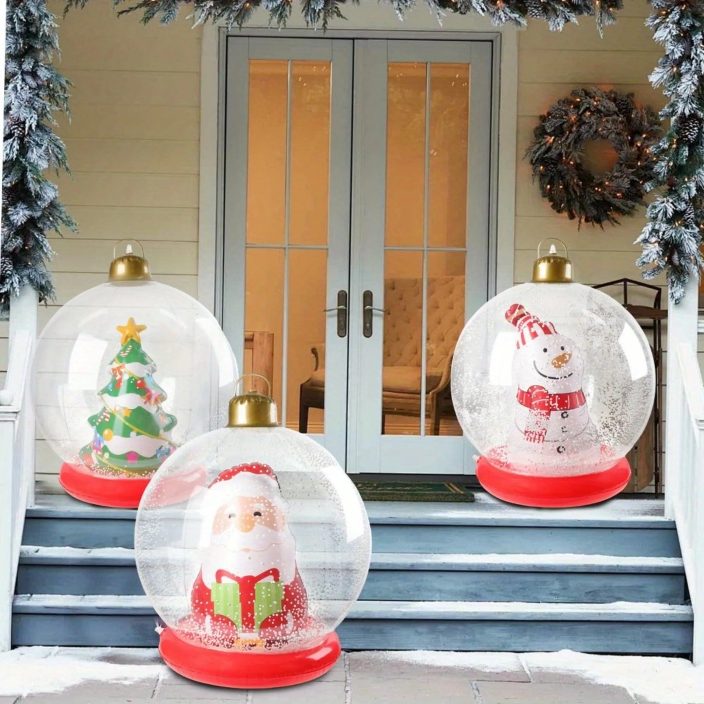 Giant glowing inflatable Christmas ball - outdoor Christmas decoration with remote control, suitable for home, office, and theme