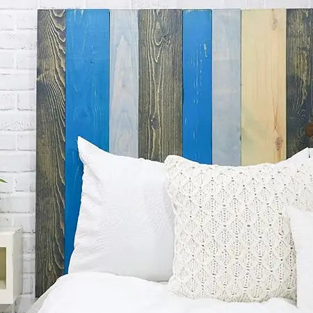 Solid Wood Headboard Queen Size Farmhouse with Smooth Natural Wood Grain, Handcrafted Wall-Mounted Panel Head Board, Adjustable