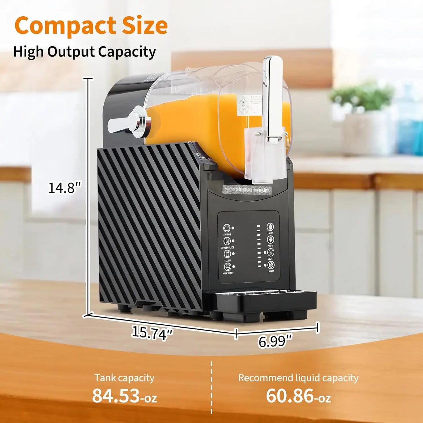 84oz (2.5L) Slushie Machine with 3 Preset Modes，Frozen Drink Maker for Slush, Frappe & Milkshake