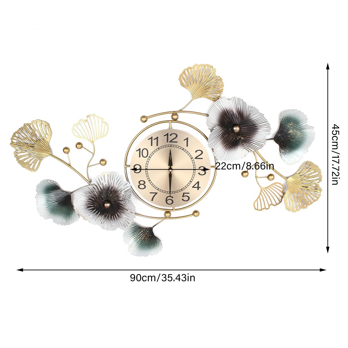 Silent Movement Wall Clock: High-Quality Metal Hands, Nordic Charm & Light Luxury Design, Perfect for Living Rooms, Offices