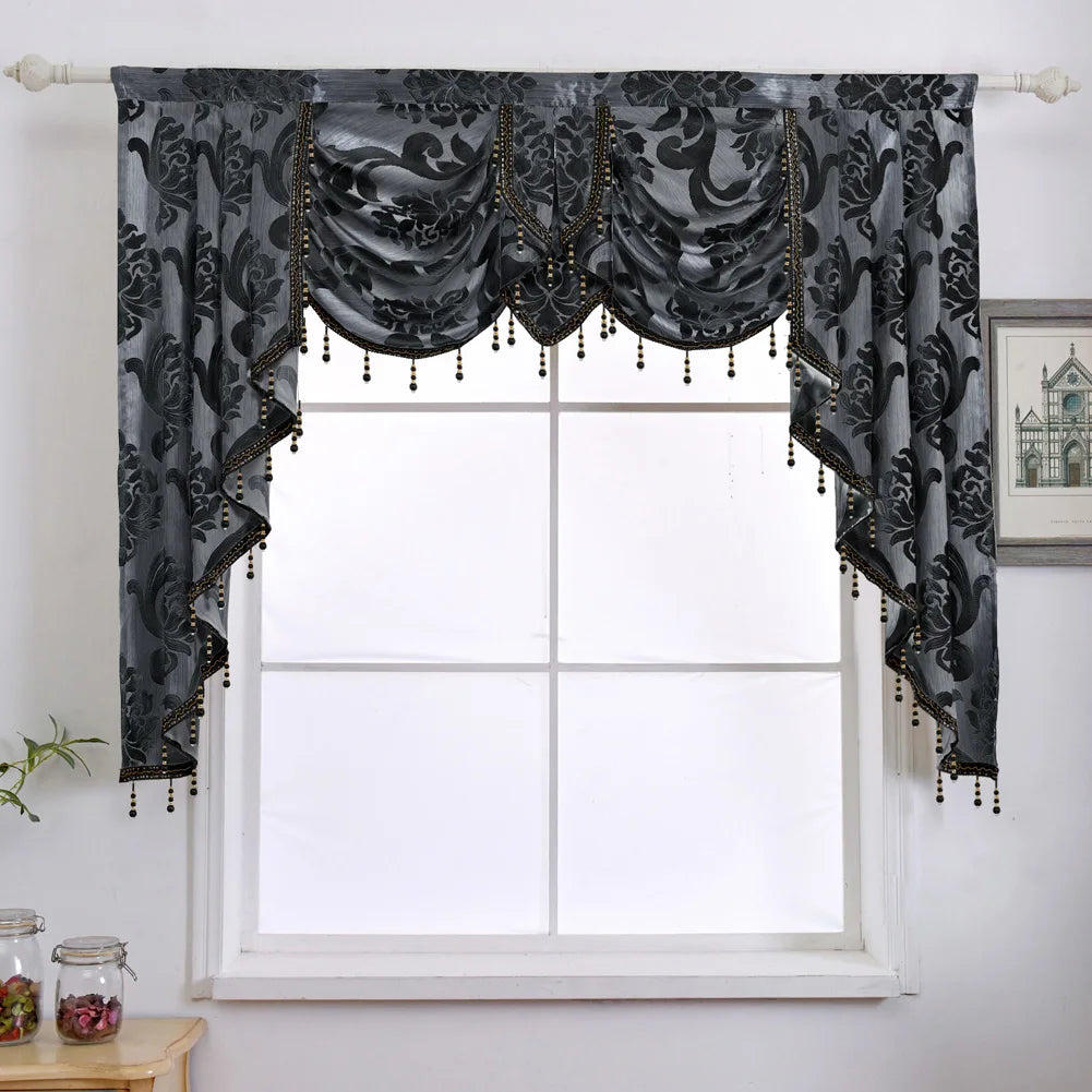LEEJOOM High Quality European Style Jacquard Curtain Short Curtain Drapes Living Room Bedroom Valance Home Decoration 1PC