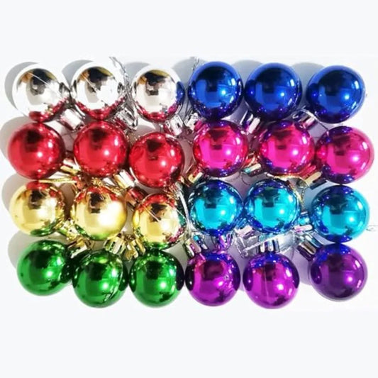 1.2 Inches Colored Christmas Balls Decoration for Living Room Garden Ornaments Mini Glitter Ball Door Wall Xmas Tree Decor Supp