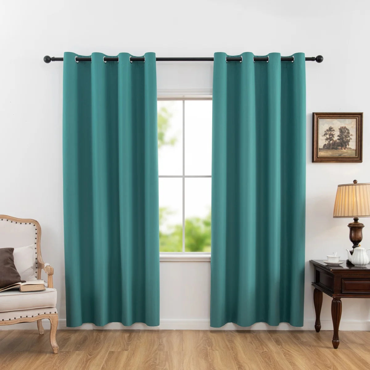 1pc Solid 100% Blackout Curtains with Grommets, Total Privacy Drapes for Bedroom, Beautiful Curtains for Living Room