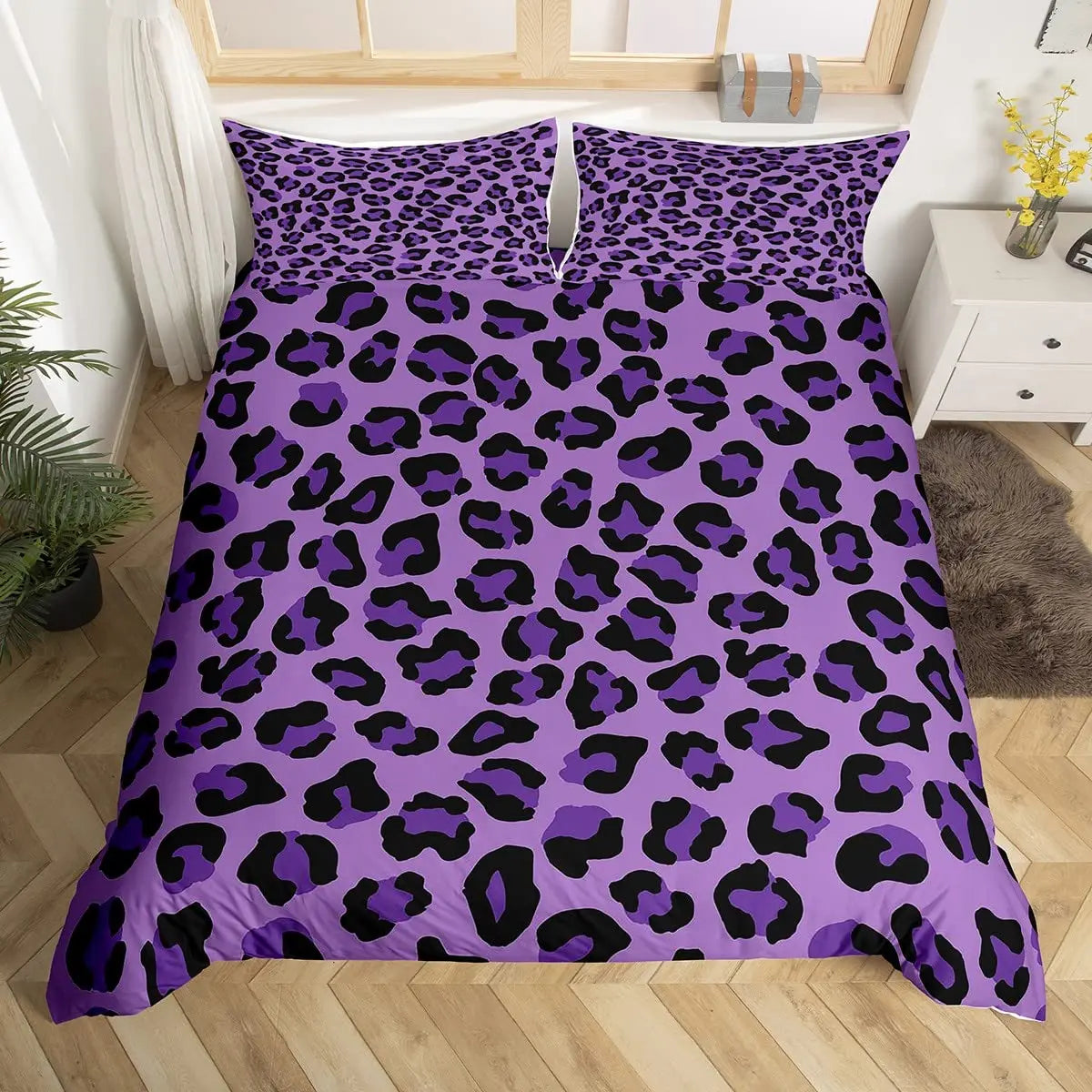 Leopard Print Bedding Set Animal Skin Duvet Cover For Kids Teens Adult Quilt Cover Polyester Comforter Cover With Pillowcase