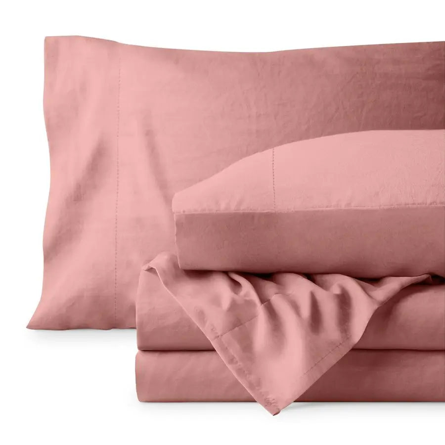 Queen Sheet Set Luxury 1800 UltraSoft Stonewashed Microfiber Double Brushed Deep Pockets Easy Fit Breathable Bedding Sheet Sets