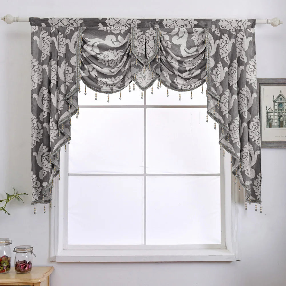 LEEJOOM High Quality European Style Jacquard Curtain Short Curtain Drapes Living Room Bedroom Valance Home Decoration 1PC