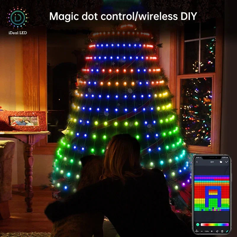 MIMIRGB 400LED Christmas Tree Lights Bluetooth App Remote Control Lamp USB Garland  for Bedroom Christmas New Year