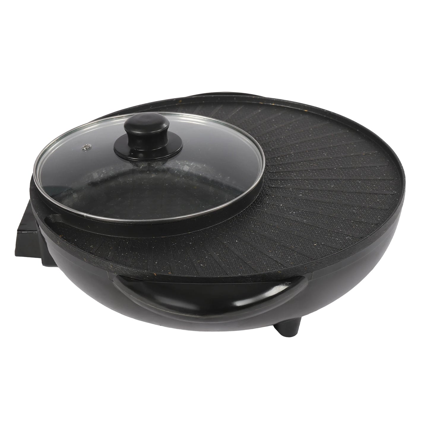 Circular Edition Hotpot Grill Combo Indoor BBQ Electric Hot Pot  Portable Smokeless Grill Temp Control Easy Clean For Home Party