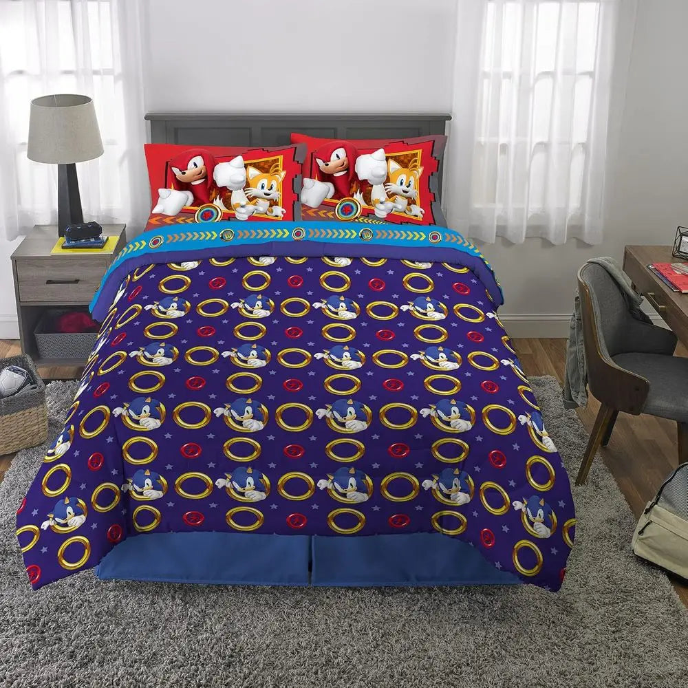 Super Soft Comforter and Sheet Set, 5 Piece Full Size, The Hedge, Anime