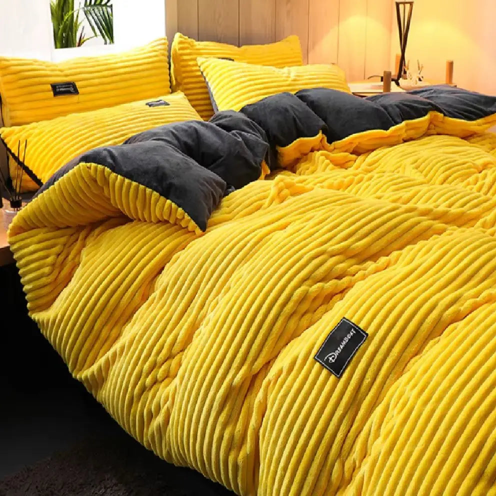 Warm winter duvet cover bedding set Thick Solid Color Velvet Double Soft Quilt Cover Twin Queen King Comforter Cover Sets220*240